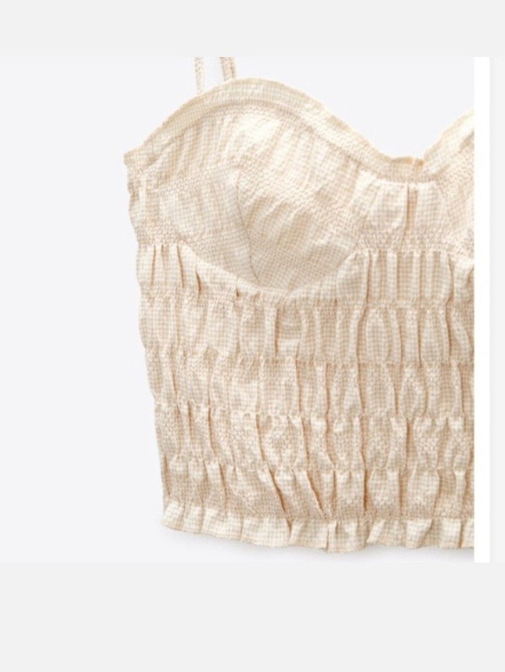 NWT Small Gingham Smocked  Bustier Crop Top